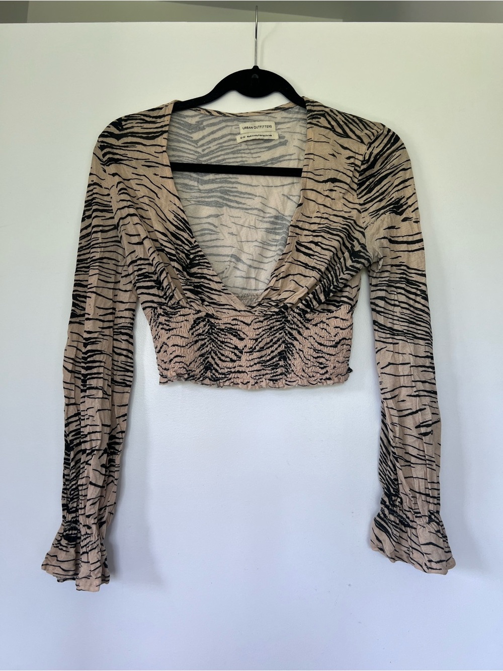 Urban Outfitters Animal-Print V-Neck Crop Top